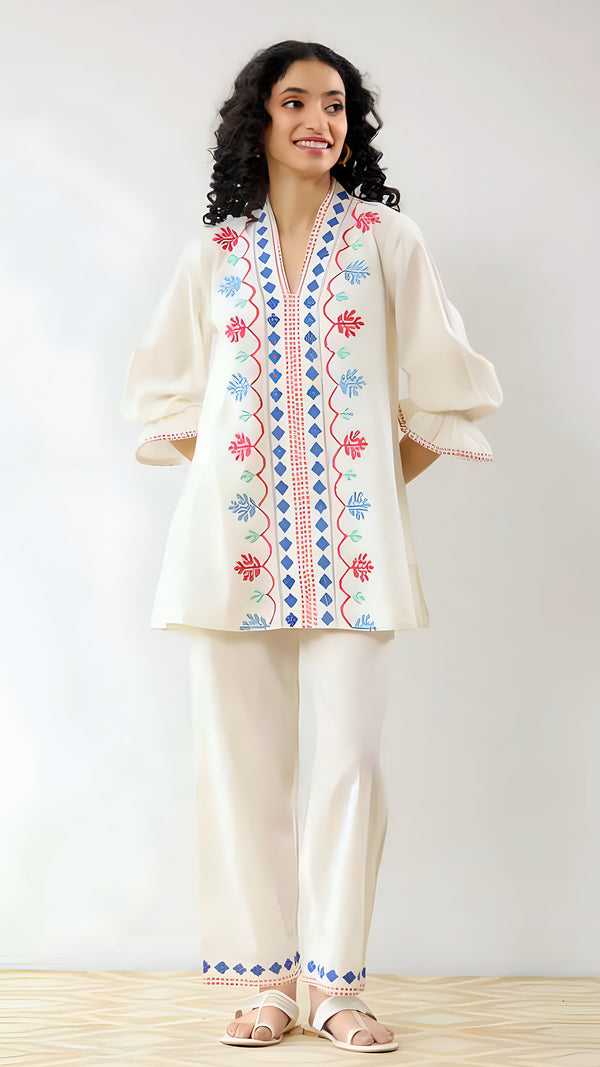 White Dhakai co ord set