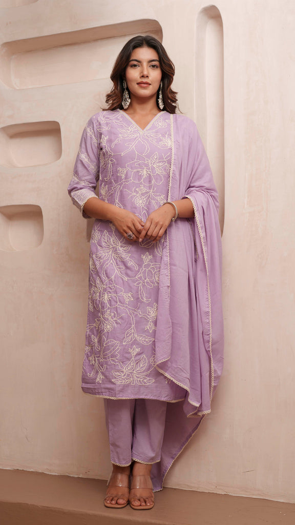 Mauve Lucknowi (Without Dupatta)