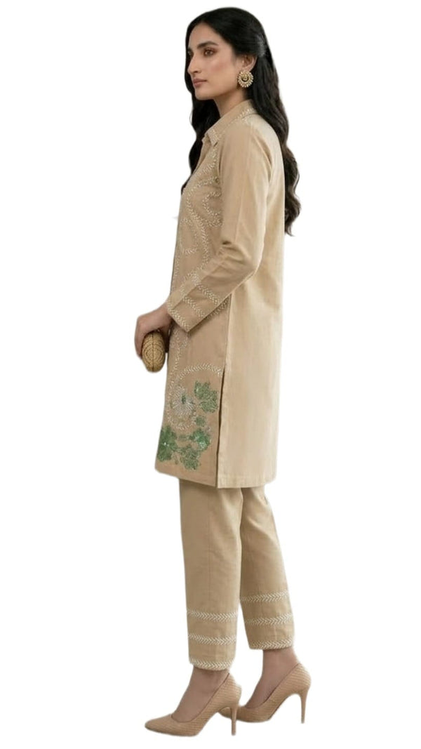 Midnight Blue Embroidered Co-ord Set | Ethnic Tunic & Straight Pants