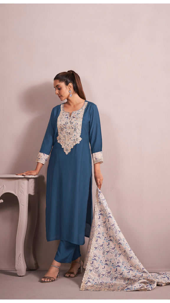 Sapphire Crowned 2pc Set (Without Dupatta)