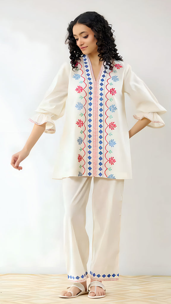 White Dhakai co ord set
