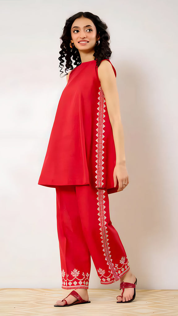 Red summer co ord