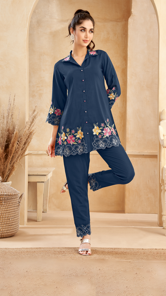 Blue Blossom Co Ord Set