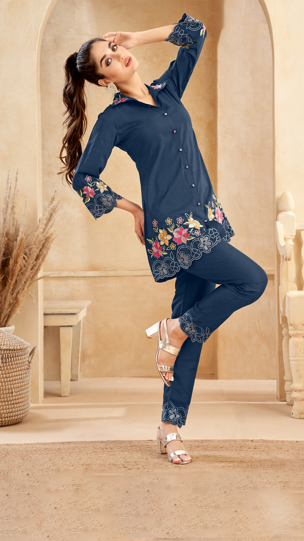 Blue Blossom Co Ord Set