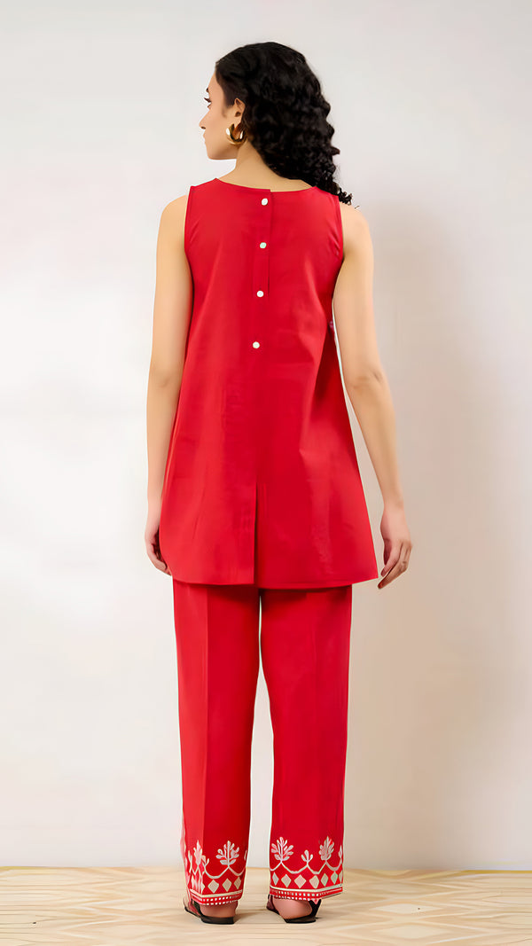 Red summer co ord