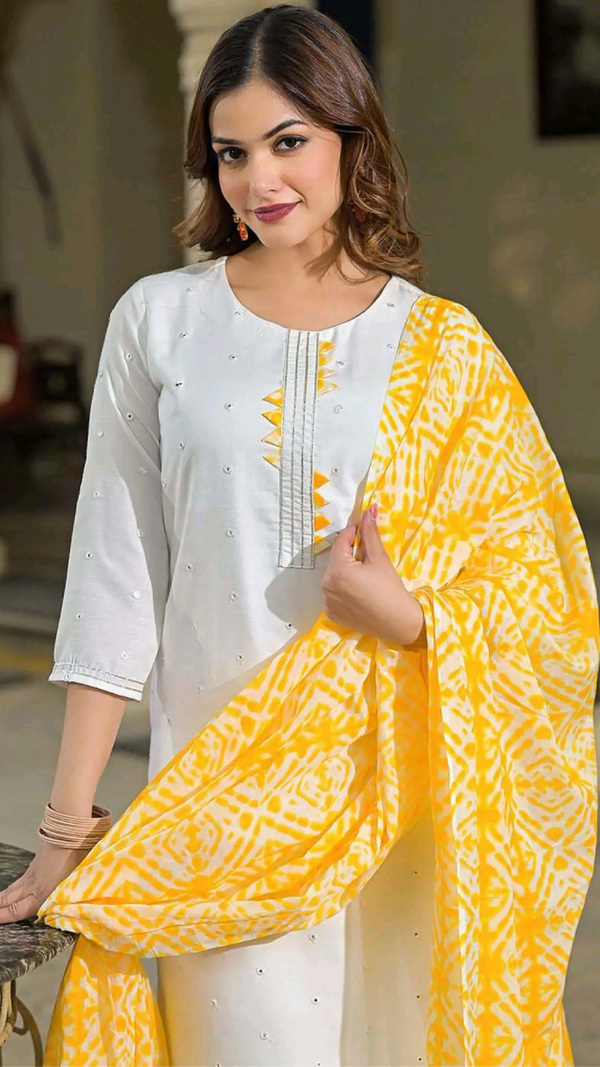 Ajmeri Yellow 2pc Set (Without Dupatta)