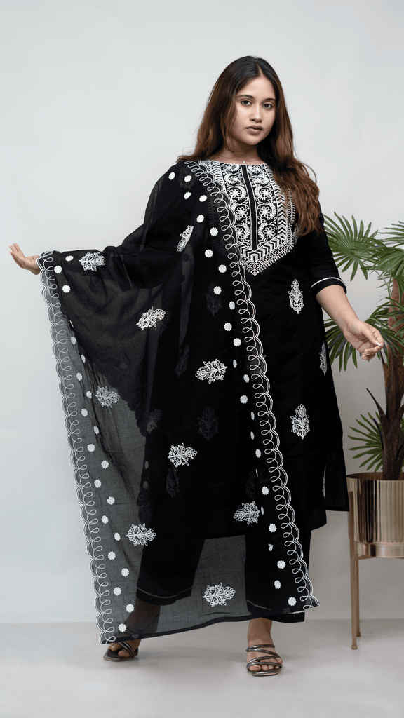 Black Pakistani 2pc Set (Without Dupatta)