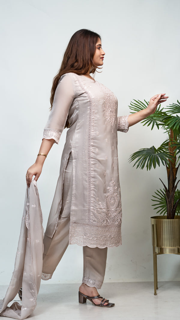 Mayu Dove 2pc Suit Set (Without Dupatta)