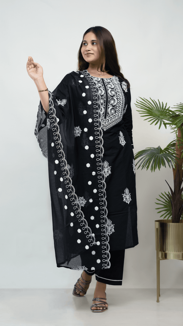 Black Pakistani 2pc Set (Without Dupatta)