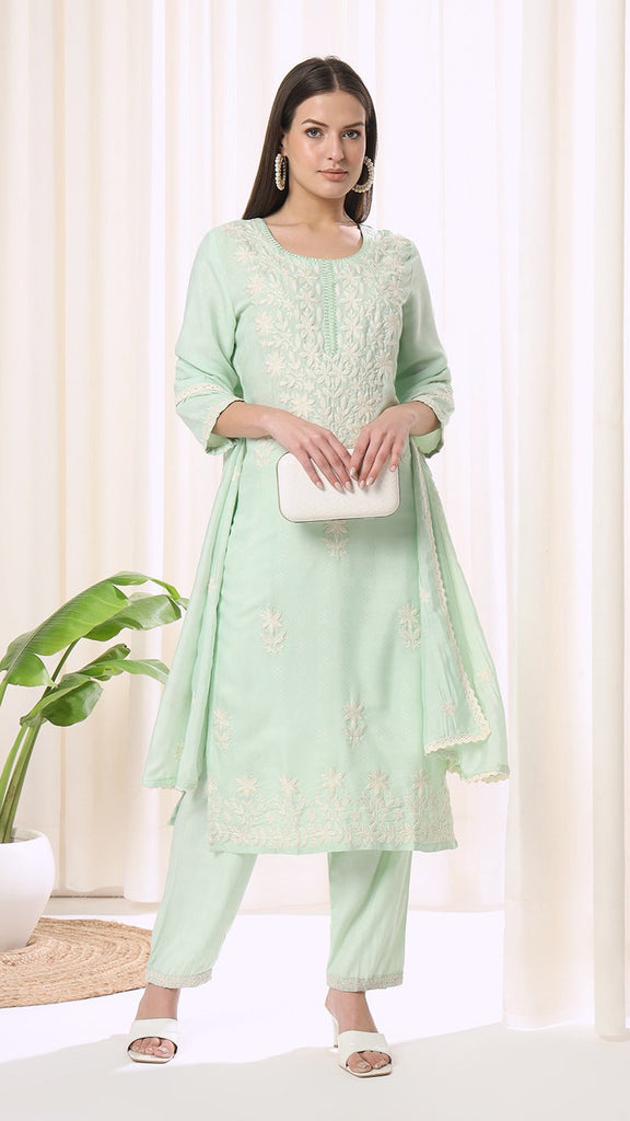 Parsi Pistachio 2pc Set (Without Dupatta)