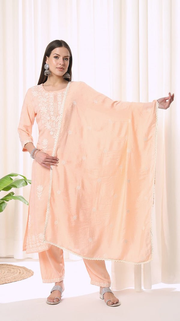 Coral Parsi 2pc Set (Without Dupatta)
