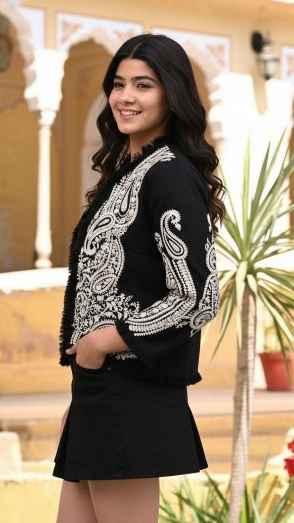 WOMEN PAISELY EMBROIDERED SHEATH